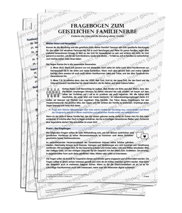 A03) Fragebogen zum geistlichen Familienerbe