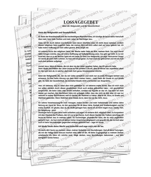 E09) Lossagegebete: Wachstumsblockaden (Religiosität, Vorfahrenschuld,...)