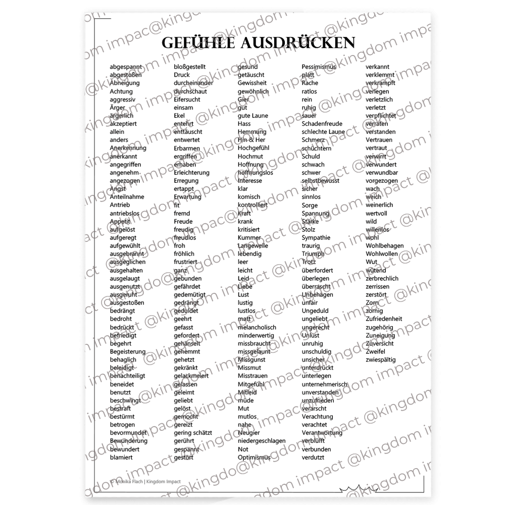 D11) Hilfestellung: Gefühle ausdrücken