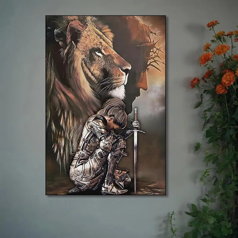 Kriegerin mit Löwe