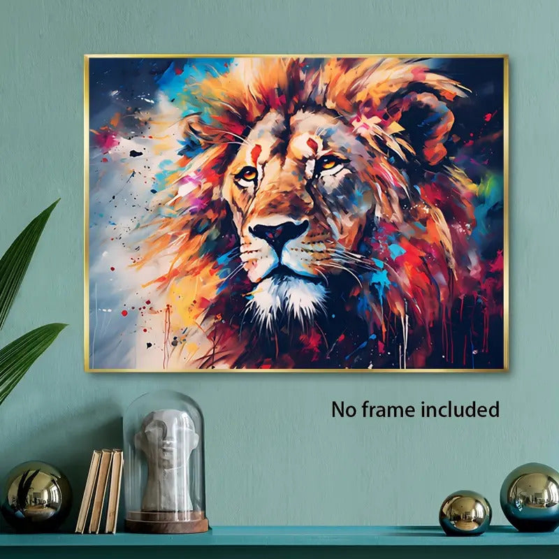 Löwe - abstrakt expressionistisch gemalt