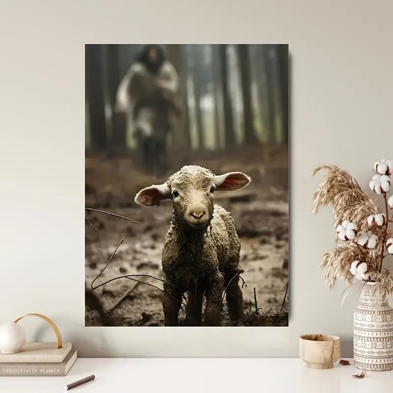 Verlorenes Schaf mit Hirte