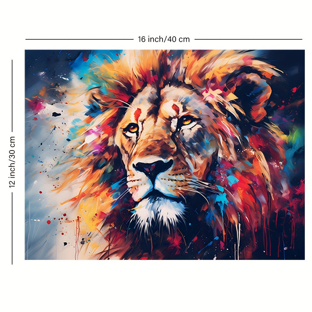 Löwe - abstrakt expressionistisch gemalt