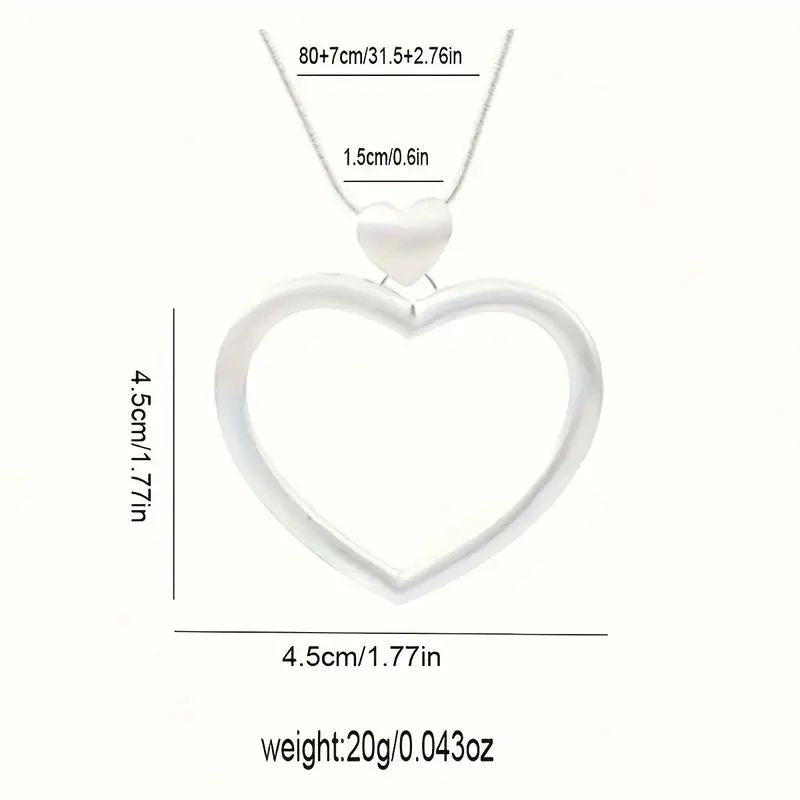 Herzanhänger - elegante Halskette lang