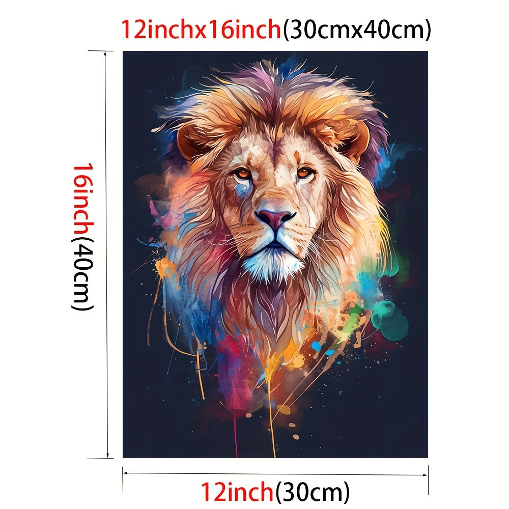 Löwe - abstrakt expressionistisch gemalt