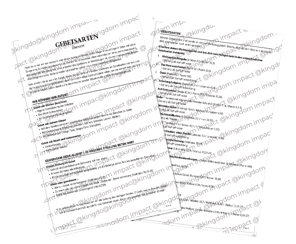 Gebetsarten – Übersicht