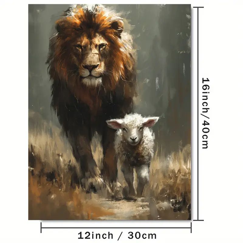 Löwe und Lamm zusammen laufend