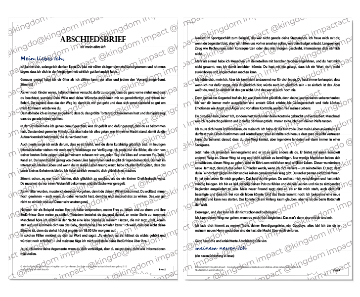 D19) Abschiedsbrief an mein altes Ich