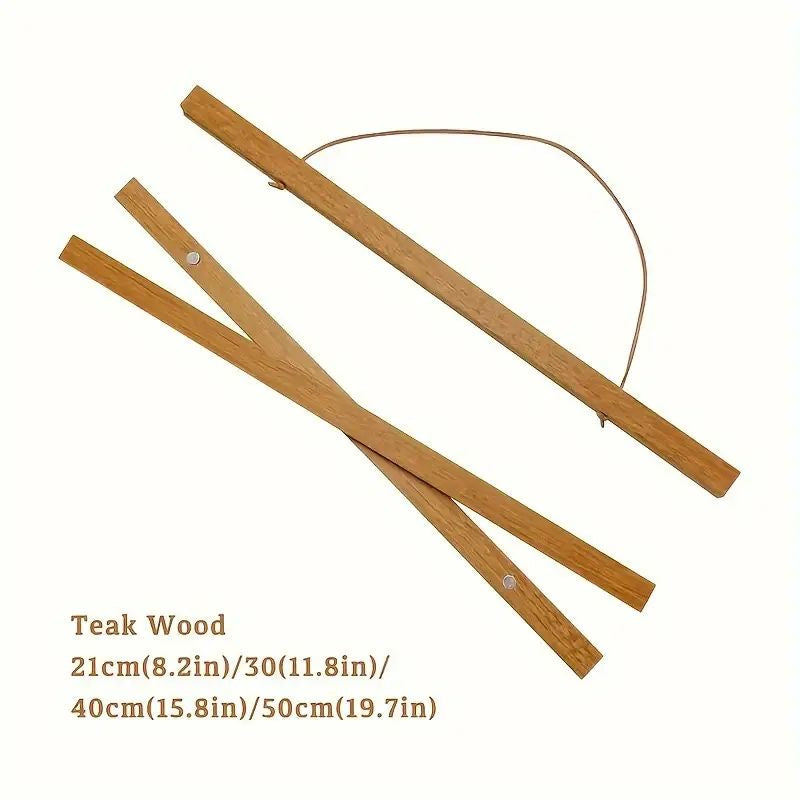 Bildhalterung mit Aufhängestange 40 cm Teakholz