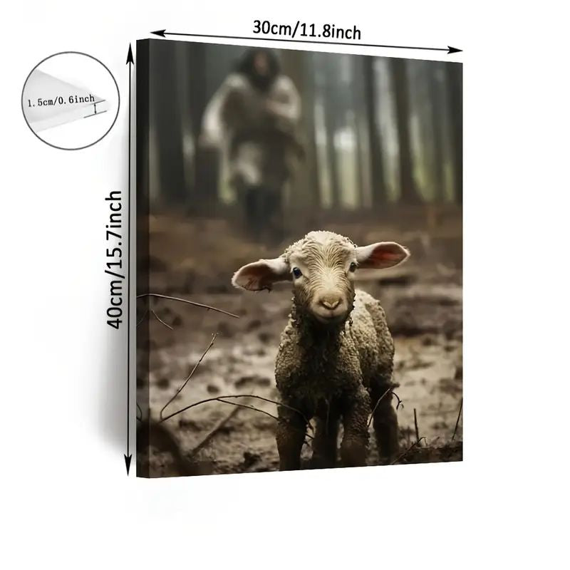 Verlorenes Schaf mit Hirte
