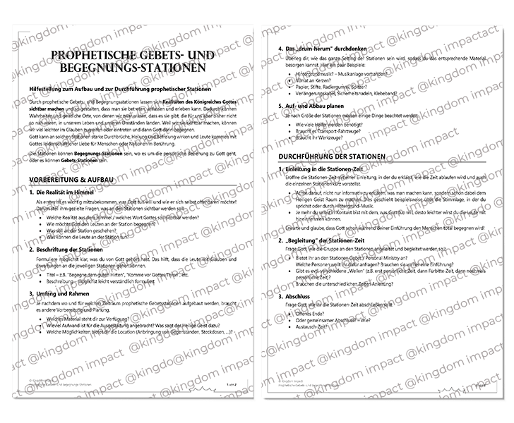 Prophetische Gebets- und Begegnungsstationen